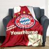 Bayern Munich Personalized Text Blanket Multi-purpose Customizable Blanket Soft Warm Cozy for Nap Bed Office Picnics Four Seasons Universal