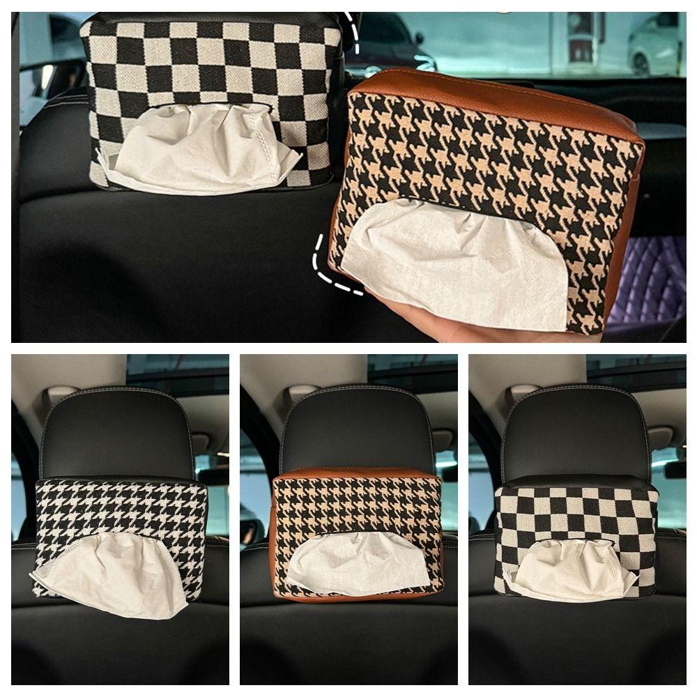 

Leather Thousand-bird Lattice Tissue Box Portable Paper Box Fashion Car Tissue Box Sedan style 3