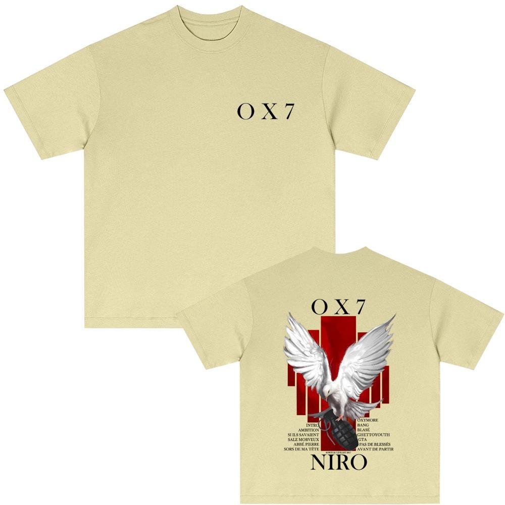 Rapper Niro OX7 Album T-shirt Men Women Hip Hop Fashion Pop Music Streetwear Unisex Vintage Casual Oversized Crewneck T Shirts