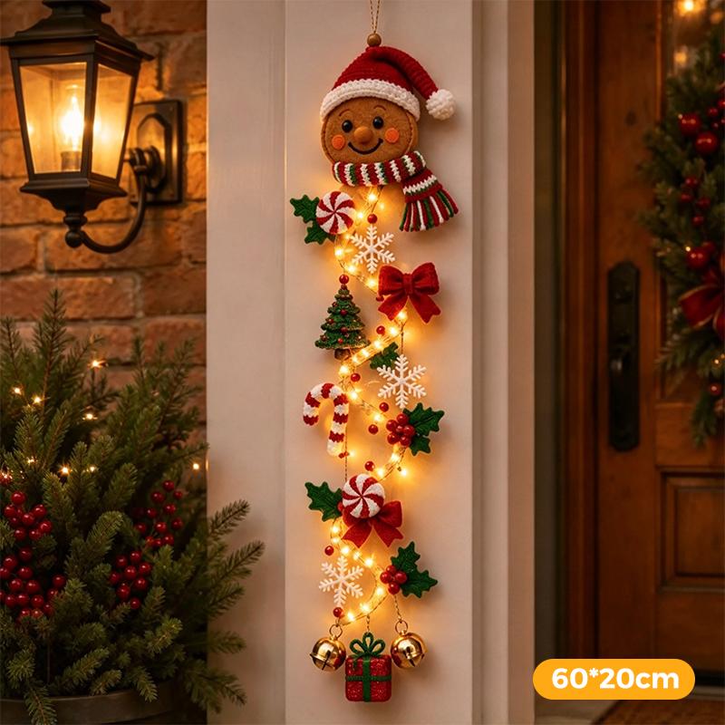 Leuchtender Weihnachts-Türhänger Spiralstil Anhänger mit Glocke Schneeflocken-Dekor Für Weihnachten 2026 Hausgarten Aufhängung Fensterdekor Geschenk