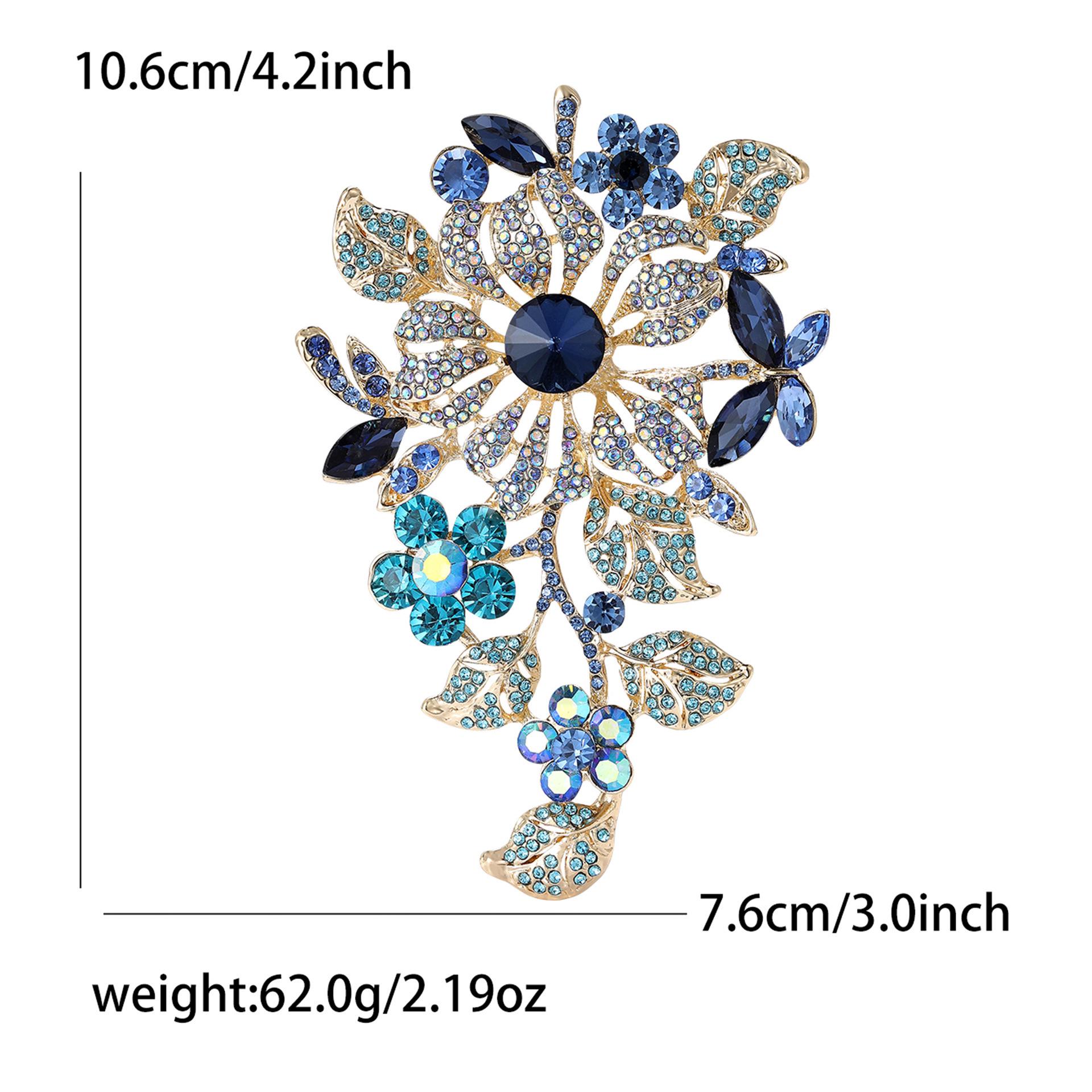 Изысканная брошь-цветок с полным бриллиантовым покрытием: Роскошная модная хрустальная брошь для костюмов и платьев