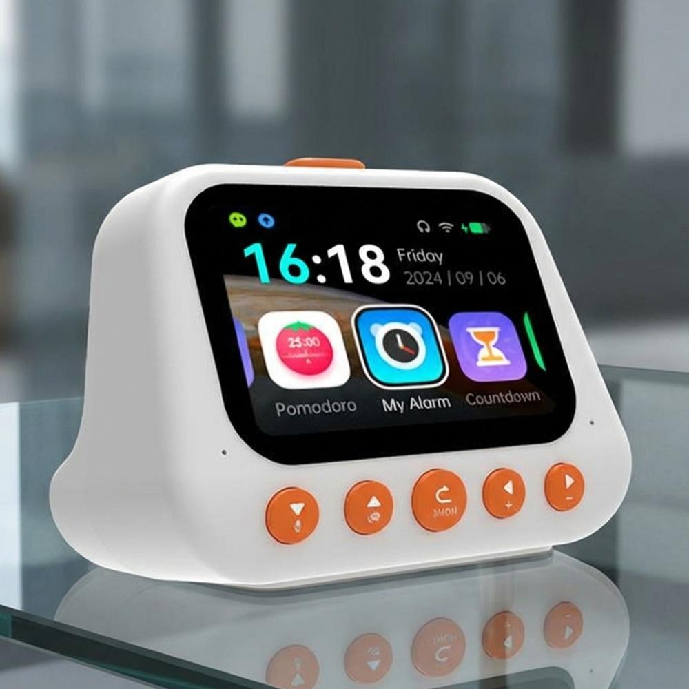 

Умный будильник с искусственным интеллектом, говорящий друг, развивающая игрушка для детей, проигрыватель музыки/историй, таймер Помодоро, крутой робот, подарок для мальчиков и девочек белый