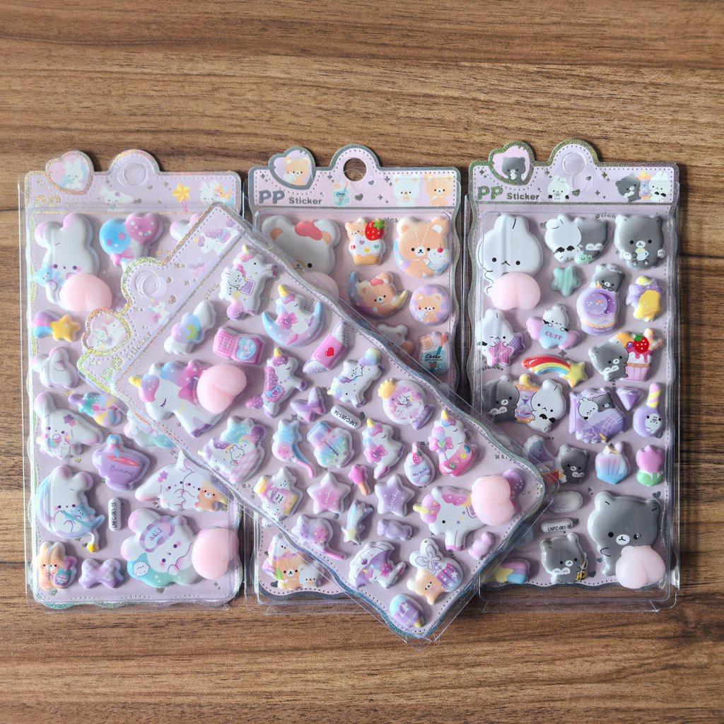 Cute Cartoon PP Sticker (1 Pcs) - 3D Embellishment for Planners, Device Decoration & Handcrafts BulingBulingStickers Store