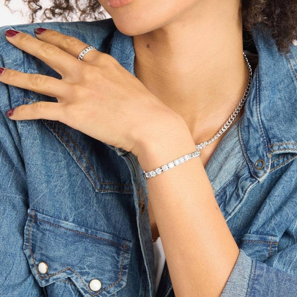 Metall Titanstahl Armband Nicht verblassendes Accessoire Strass Armband Valentinstag