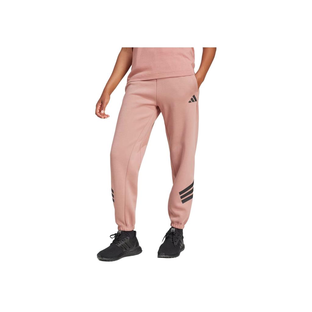 Adidas Future Icons 3-Stripes Fashion Minimalist Versatile Tapered Stripe Knitted Sports Pants Women Pants Clay JE0160