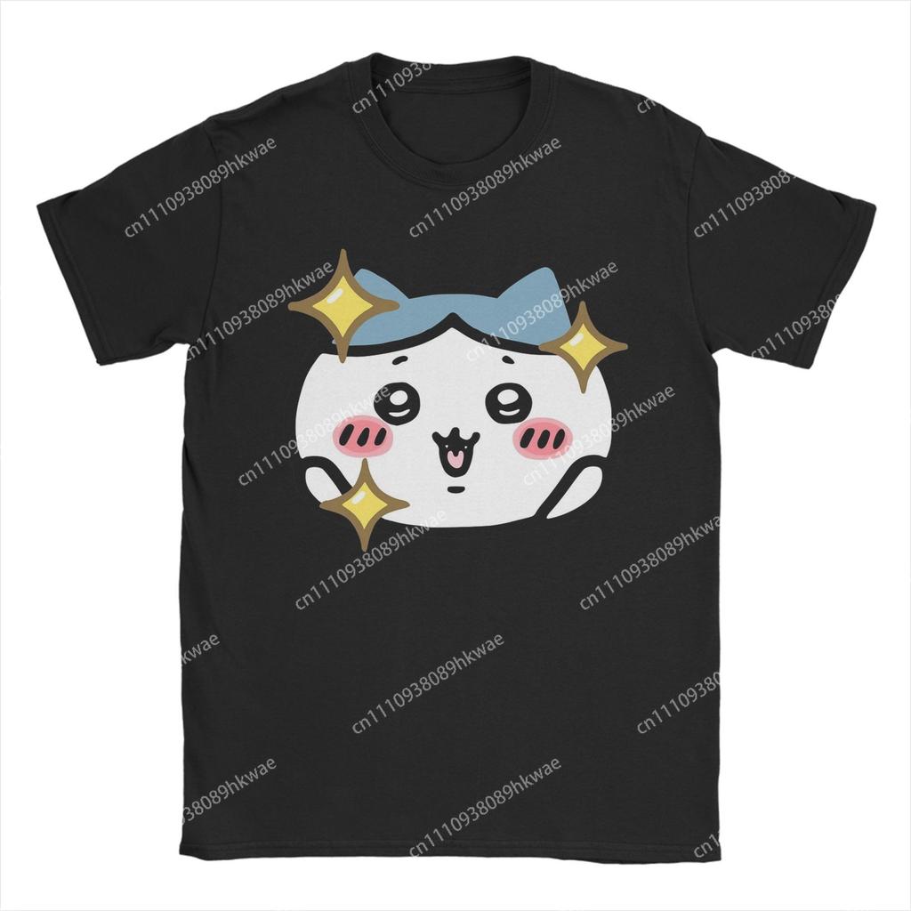 Hachiware Sparkle Chiikawas T Shirts Unisex Cotton Funny TShirt O Neck Tee Shirt Short Sleeve Clothes Plus Size
