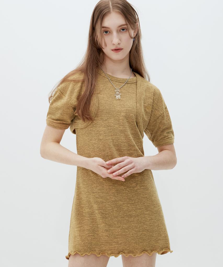 Matching Glove Bolero Set Dress (Yellow)