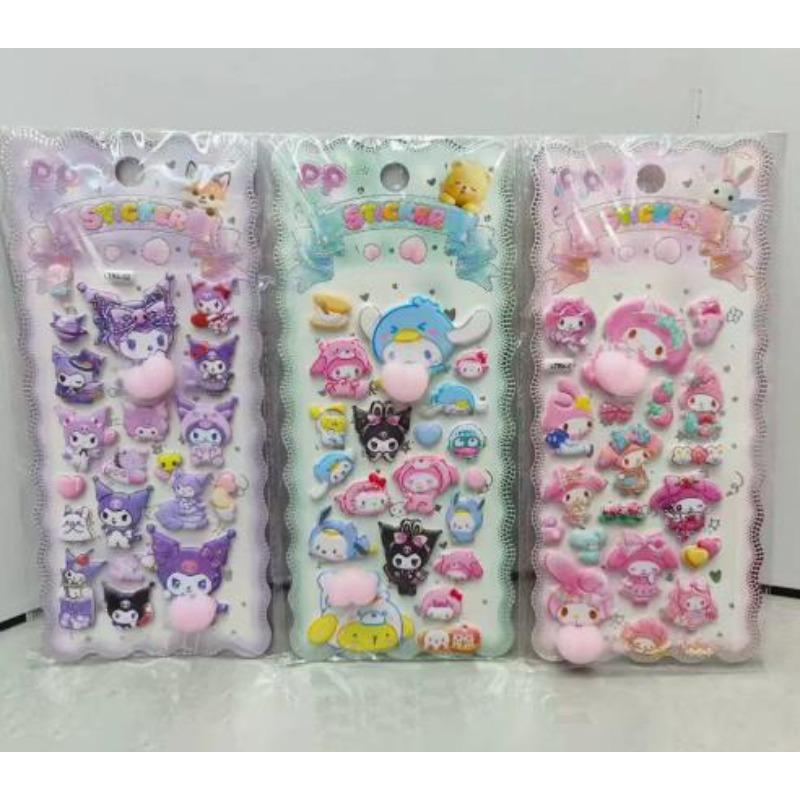 New Soft and cute butt pinchable stress-relieving stickers, children's cartoon Sanrio bear and bunny decorative stickers