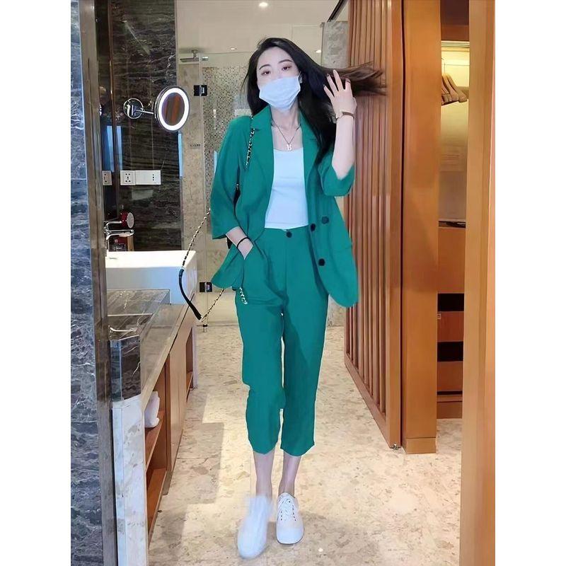 

Big Sale Leak-Picking Revoked by Brand Women s Clothing Plus Size Plus Size Ladies Suit Temperament Office Wear Western Style Leisure Small Suit Green Two-piece set M Suggested 40.00 kg-50.00 kg