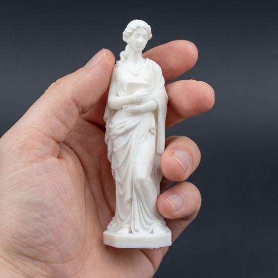 3D Printed Goddess Figurine Greek Mythology Holding Book Sculpture for Living Room Home Desk Shelf Decor