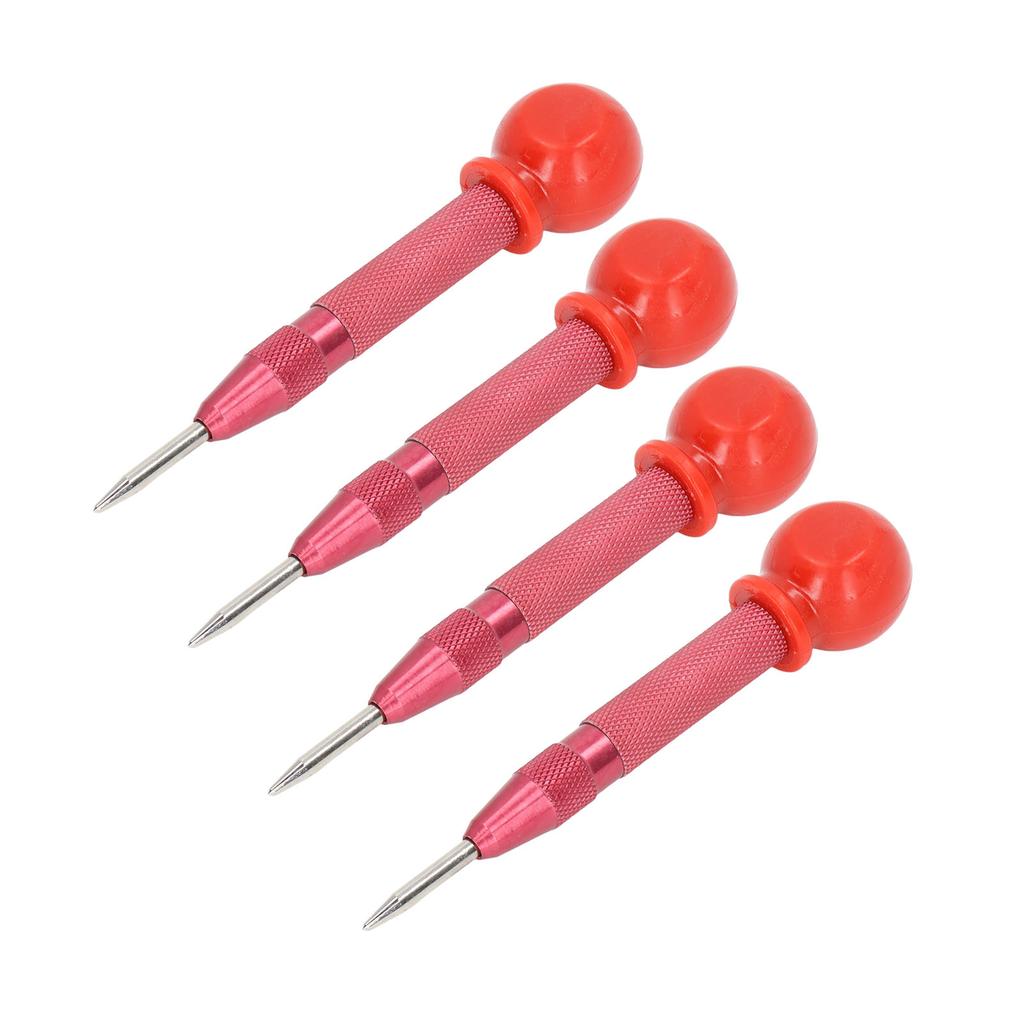 Center Punch Set Automatic Hole Puncher Hand Tool for Metal Wood Window Glass 5in Red