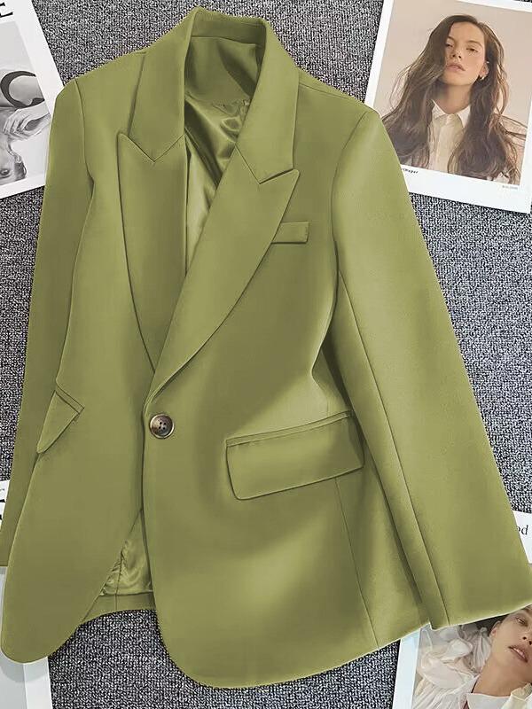 Dámské ležérní texturované sako v korejském stylu na podzim 2025 - Streetwear s dlouhým rukávem