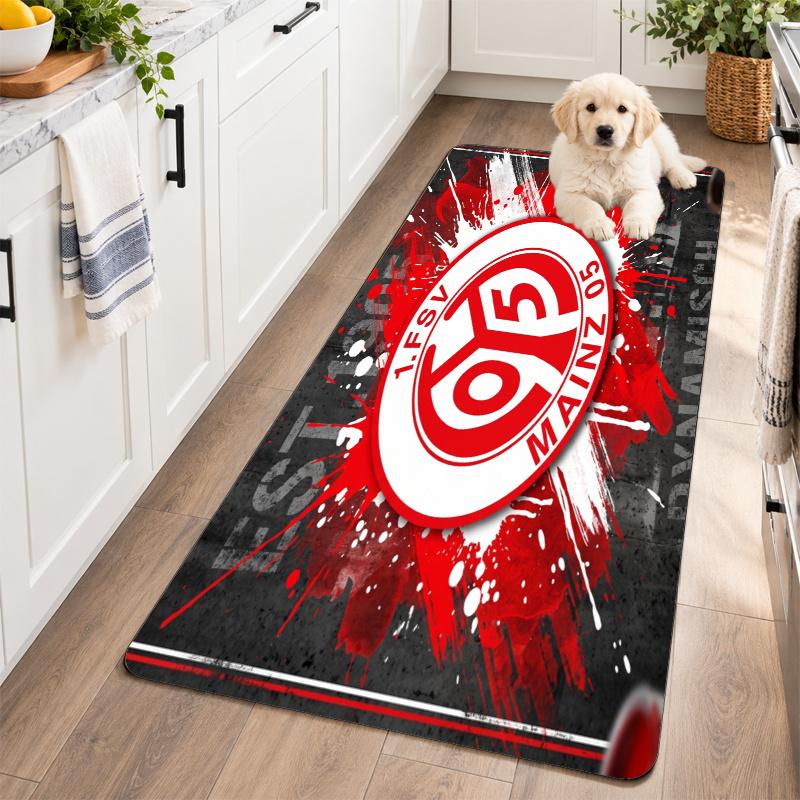 Flannel Kitchen Mat Mainz FC Soft Area Rug Non Slip Floor Carpet Home Decoration