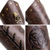 Men Embossed Wrist Cuffs Bracer Gauntlet Cosplay Bracer Wristband for Parties