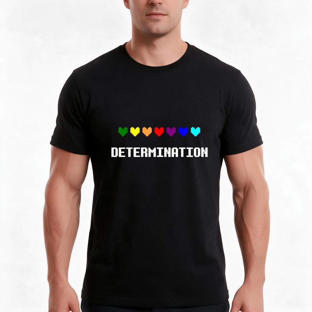 Determination TShirt Summer Casual Cotton Tee Oversized Streetwear Tops Vintage Graphic Print Loose Fit Short Sleeve