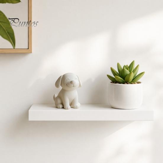 Cute Animal Sculpture Dog Figurine, 3D Printed Puppy Sculpture, Small Smile Desktop Desk Accessory Ornament for Living Room Table Decor, Gifts Lovers