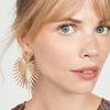 Shape Fan Stud Vintage Heart Ear Earrings Statement Party