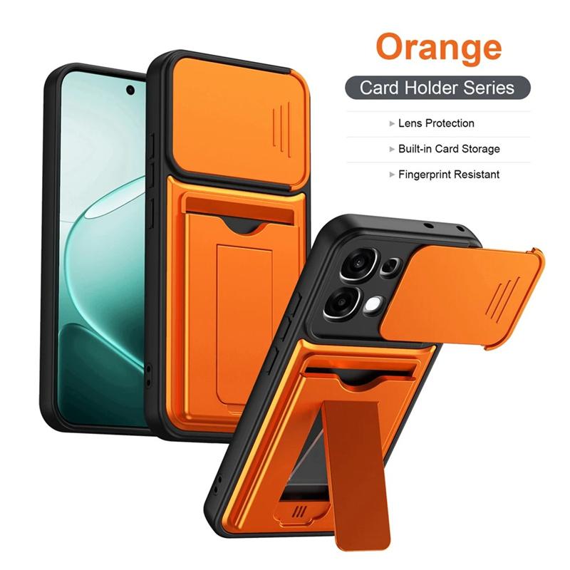 For OPPO A6 Pro A6X Case multi-layer structure, shockproof cover with bracket, card slot, lens protection