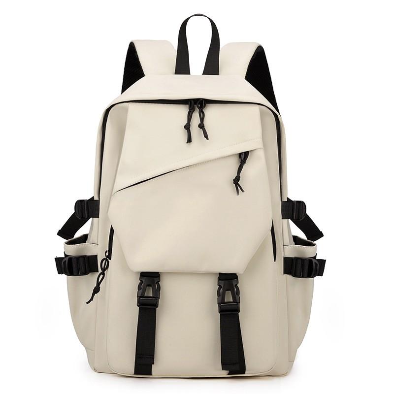 One 15 Inch Polyester Waterproof Solid Color Simple Men's Backpack Fashion Couple Student Computer Backpack