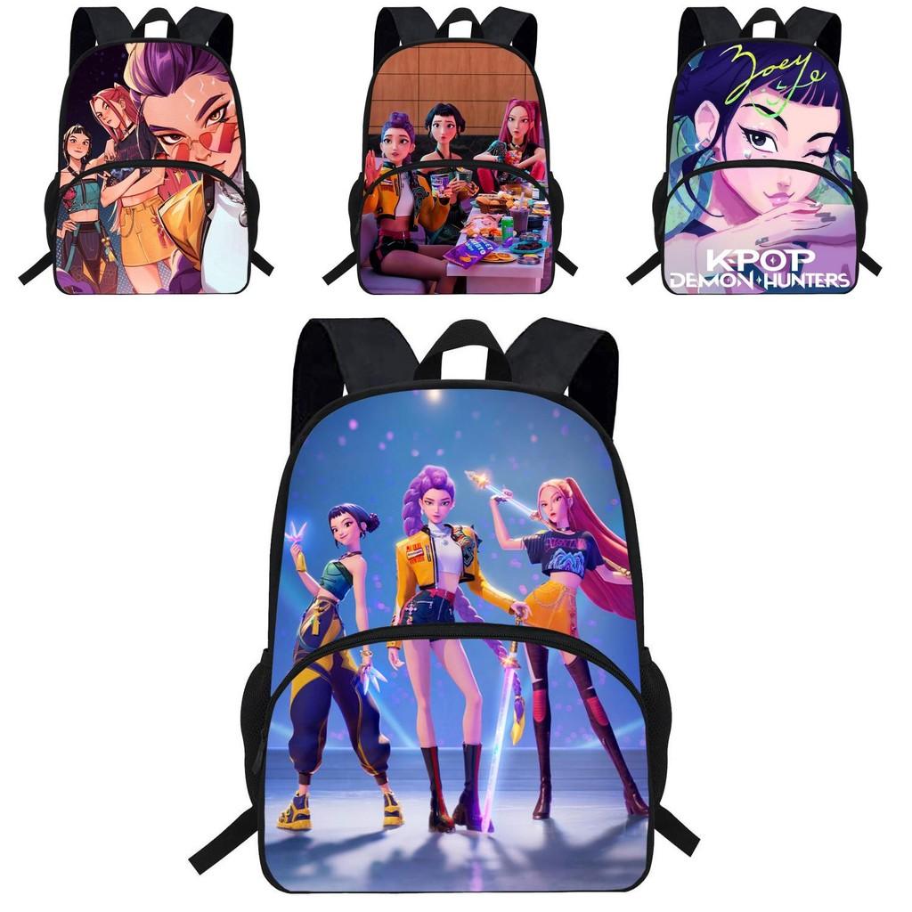 Kpop Dämonenjäger Rucksack für Kinder mit atmungsaktivem Oxford-Gewebe und Stoßdämpfung für den Schulgebrauch