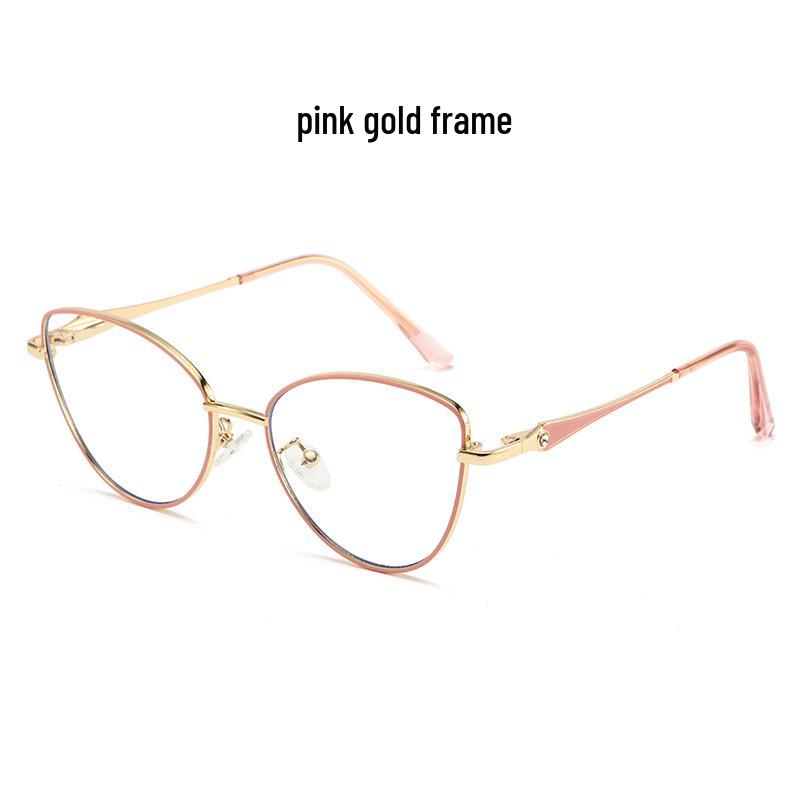 2026 Women's Fashion Cat Eye Glasses: Photochromic, Anti-Blue Light, Metal Frame, Myopia Lens Compatible