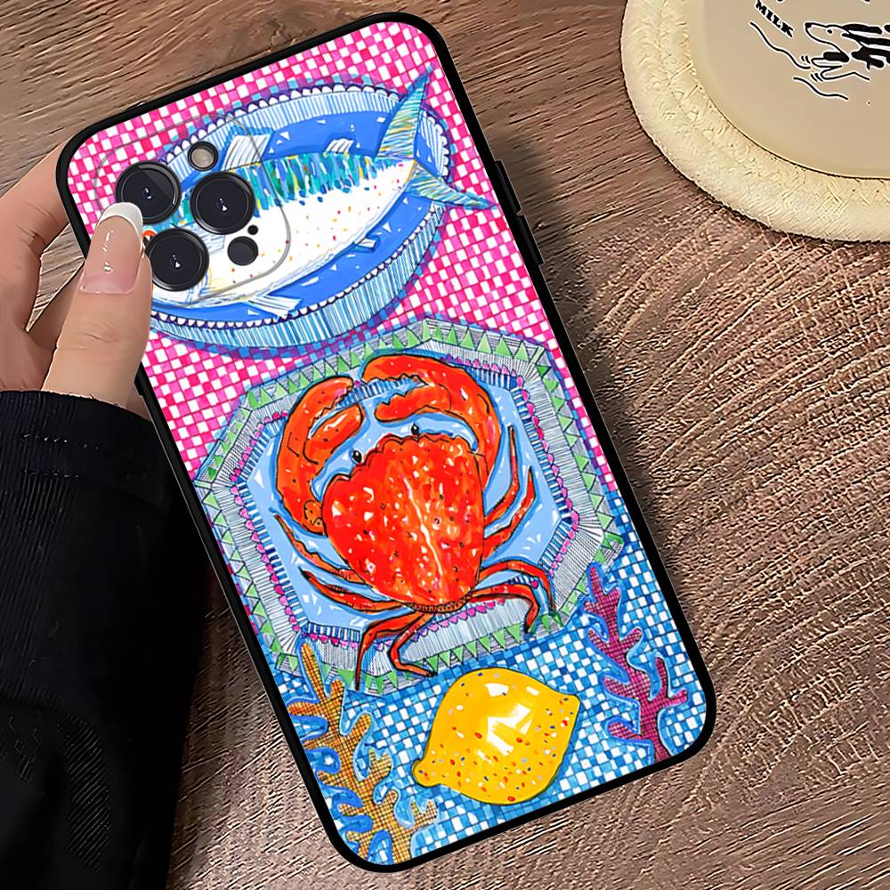Sardines Fish Soft Back Phone Cover Case For IPhone 17 16 Pro Max 15 12 11 16e 13 Mini 14 15 Plus