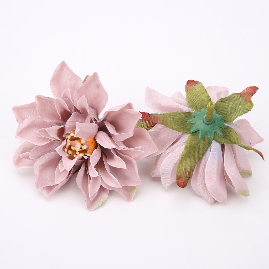 10PCs Silk Artificial Flowers 7Cm Dahlia Flower Heads Home Wedding Decoration Wall Hanging Garden DIY Accessories Wreath Jewelry