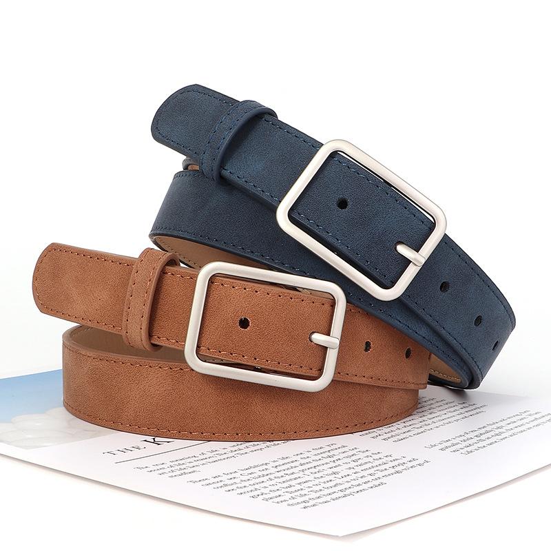 Simple Versatile Square Buckle Pu Leather Belt Fashion For Students