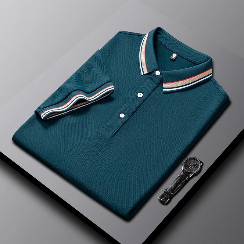 Summer Men's Polo Shirt with A Lapel Collar and A Loose Fitting Half Sleeved Business Casual Short Sleeved Shirt