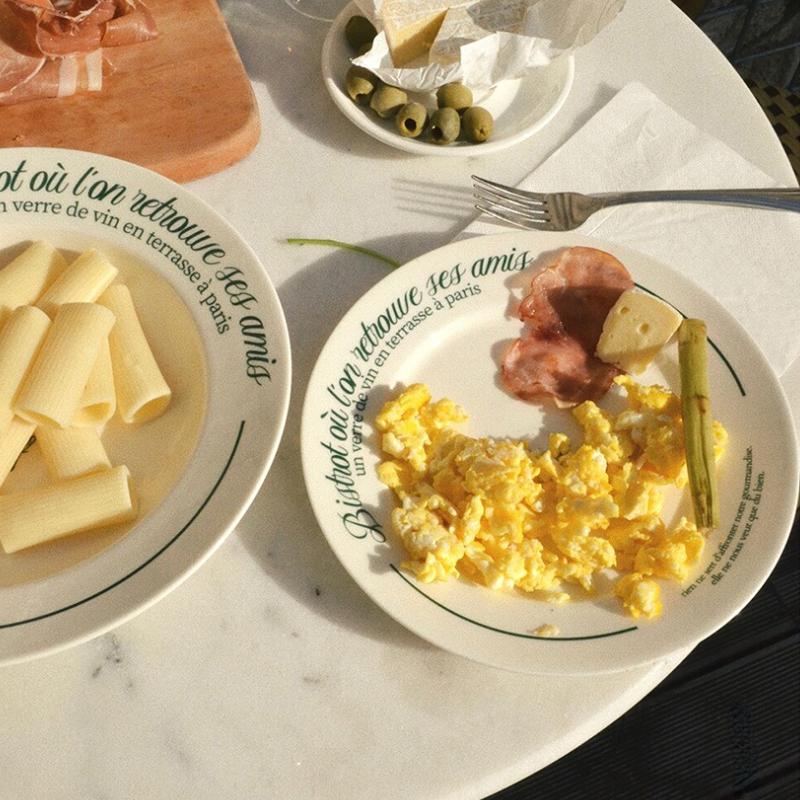 French Retro Pasta DishMinority Design Premium Breakfast Plate Ritual Tableware Ceramic Western Dining Plate