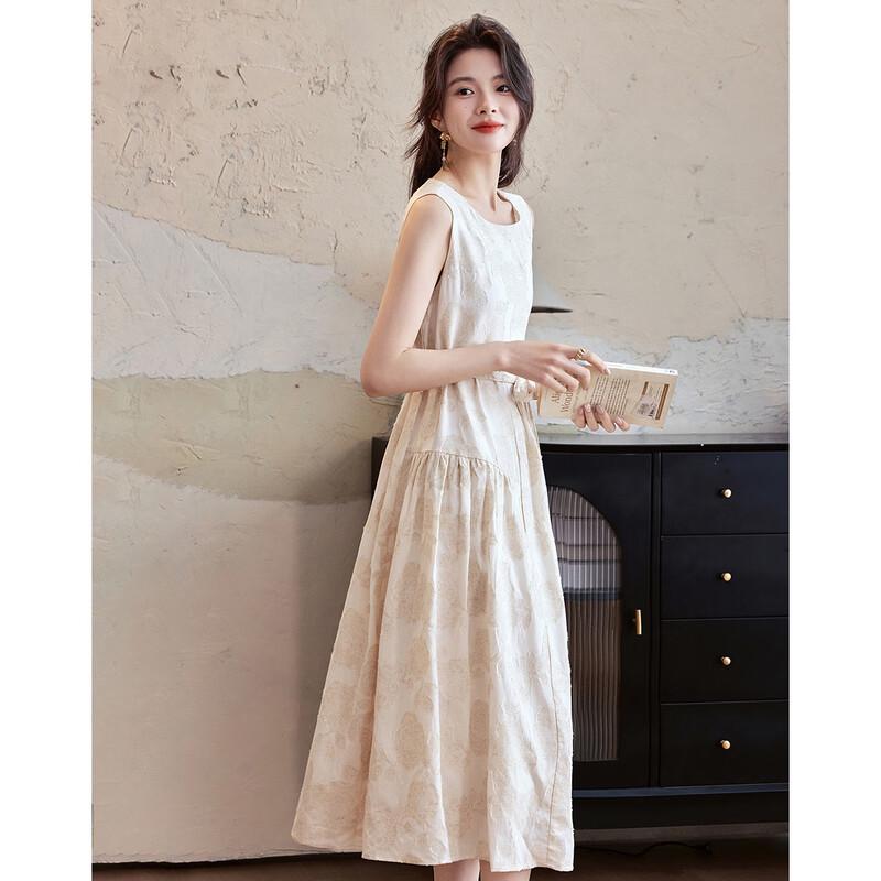 

De Mana Summer Artistic Jacquard Sleeveless A-Line Dress XL