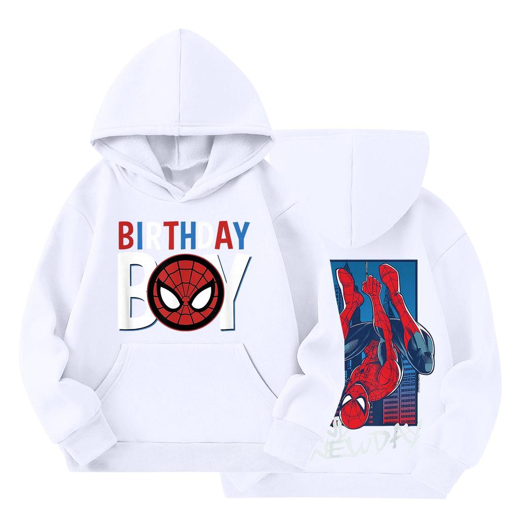 Kids Loose Fit Long Sleeve -Lined Pullover Hoodie with Graphic Print