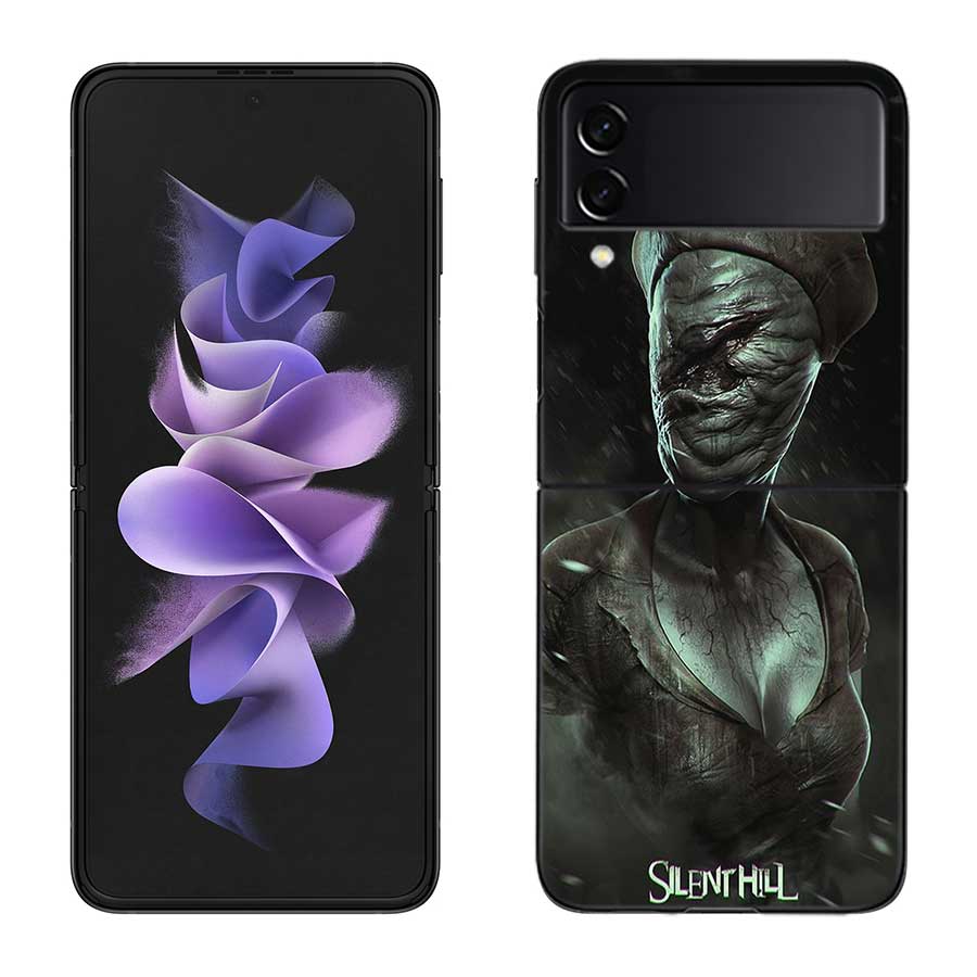 Игры S-Silent Hill Чехол для Samsung Z Flip 6 5G Galaxy Z Flip 5 4 3 5G Черный Жесткий Чехол для Мобильного Телефона Роскошный ПК Корпус Coque Samsung Z Flip