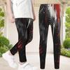 Girls Printed Full Length Fitted Yoga Leggings Black Red White Stretch Waist Pants