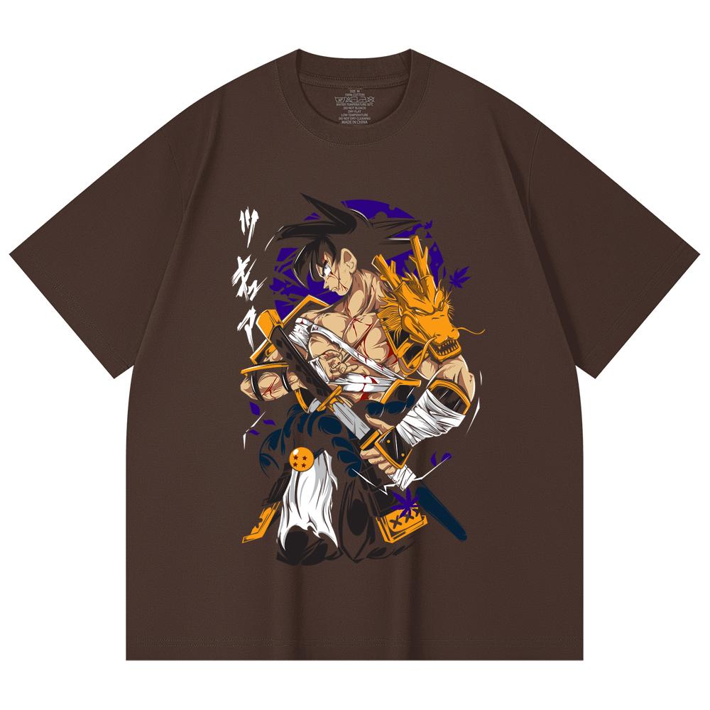 230 Gsm 100% Cotton Dragon Ball V68 Goku Samurai Print Unisex Heavy Cotton T Shirt