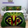Villarreal CF Pattern Bedding Home Decoration Birthday Gift (1 * duvet cover + 2 * pillowcase, without core)