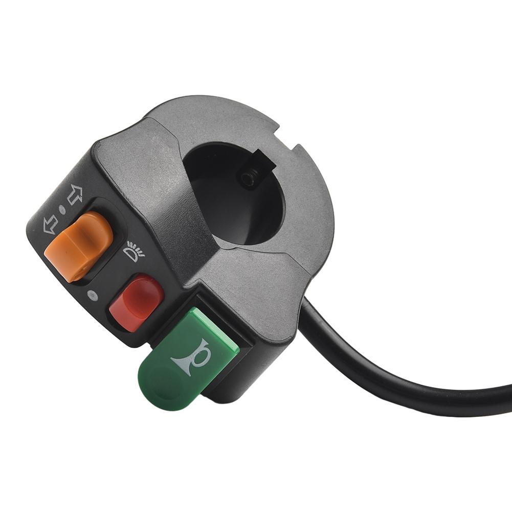 22mm Motorcycle Switch Accessories Black Button DC 12V