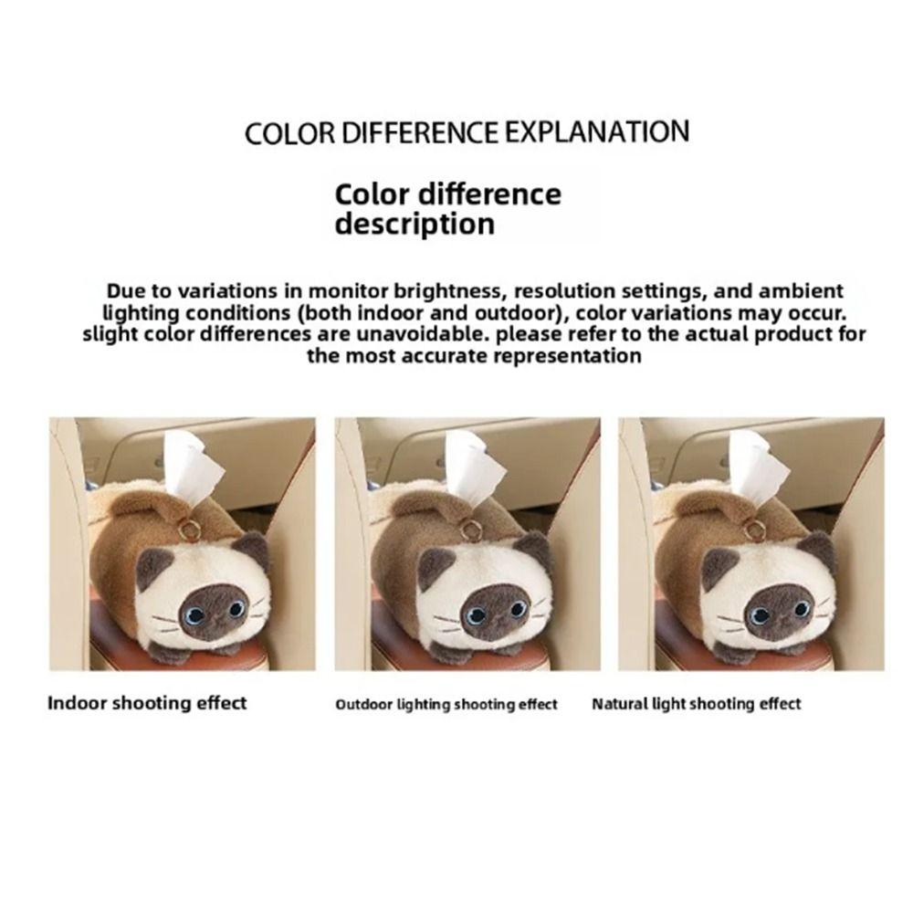 Cartoon Plush Cat Napkin Box Soft Paper Towel Dispenser Car Tissue Storage Holder  Backseat Use