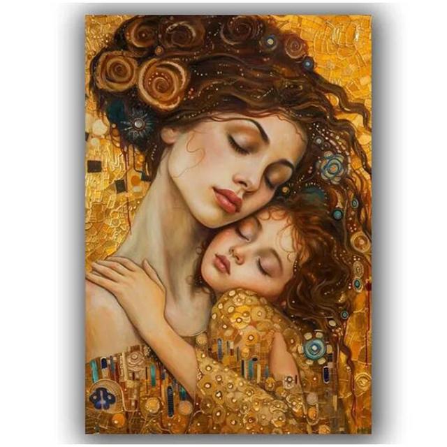 

Густав Климт Мама и ребенок Алмазная живопись Сделай сам Полная квадратная круглая Сексуальный любовник Алмазная мозаика Знаменитая живопись Ювелирные изделия вышивка крестом Full Round 20x30CM