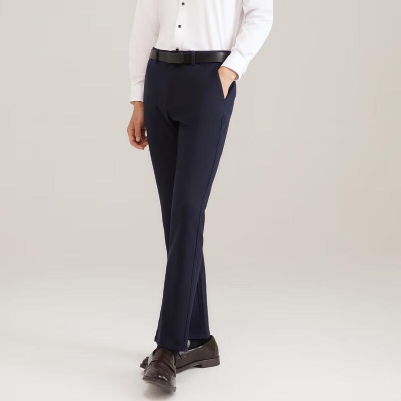 YOUNGOR Men's Business Casual Straight-Leg Cotton Blend Pants VCDP329979FWA