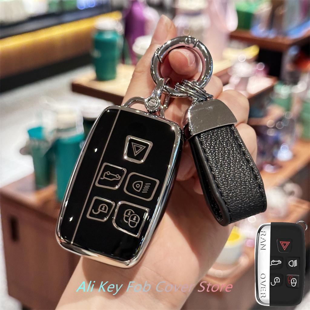 Key Fob Cover for Evoque Velar Sport Discovery Freelander2 LR4 Land Rover Sport Jaguar XF XJ XE F-PACE F-Type Lanyard