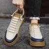 2026 Nowość Wiosna Męskie Buty Sportowe Skateboardowe Mid Top z Blokami Kolorystycznymi Sznurowane Gruba Podeszwa Zwiększające Wzrost Codzienne Buty do Pracy