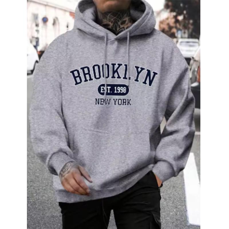 Brooklyn Est 1998 New York Printing Men Hoodies Harajuku Crewneck Hoodie Fashion Oversize Hoody Autumn Comfortable Tracksuit