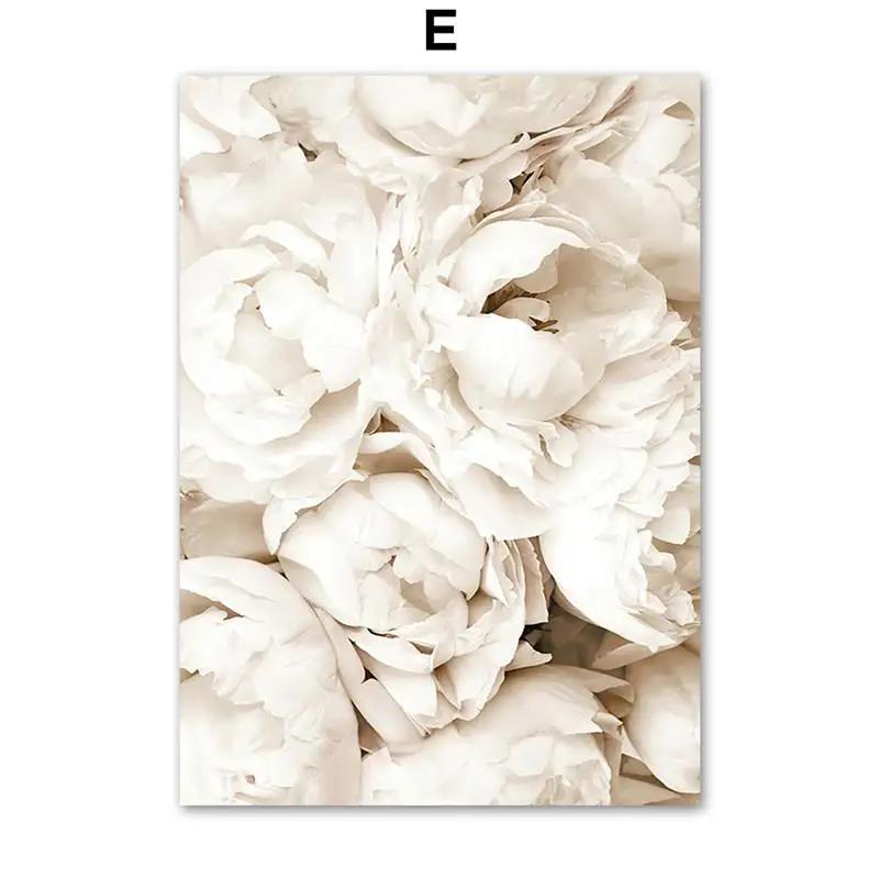 Blooming White Rose Leopard Pink Flower Beast Tiger Wall Art Mural Canvas Painting Posters Prints Decor Pictures For Living Room