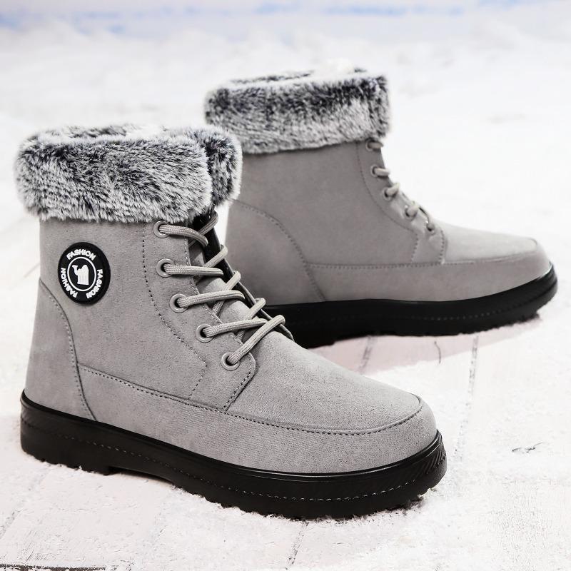 Fashion Winter New Women's Thick Plush Cotton Boots and Mid Top Warm Snow Boots Are Fashionable  Trendy  and Upgraded for Warmth