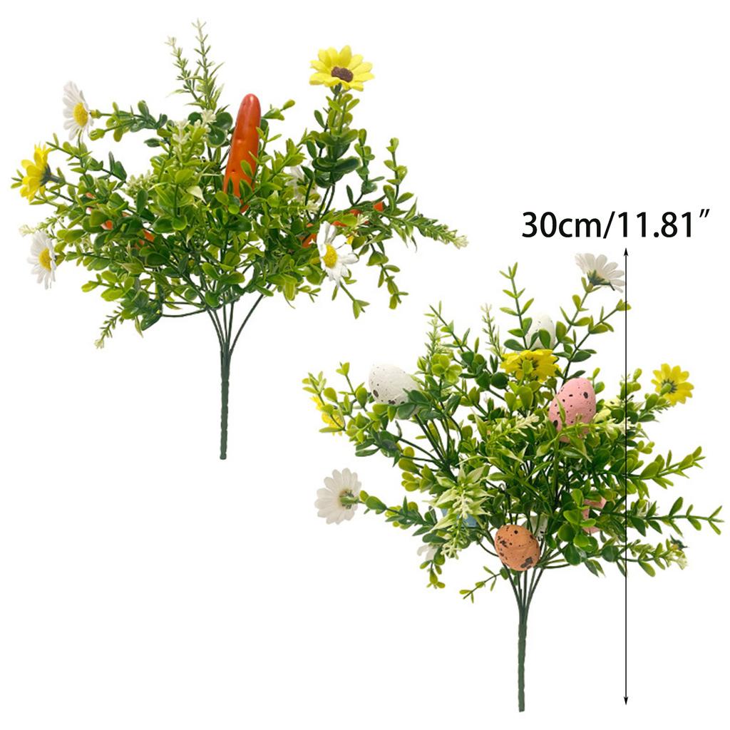 Colorful Easter Flower Branch DIY Easter Day Decoration Simulated Greenery Easter Bouquet Green Plant Flower Bunches
