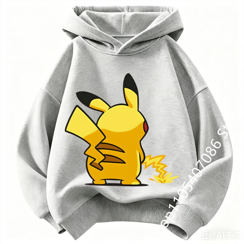 Pikachu Dětská mikina Měkká a pohodlná Vhodná pro chlapce a dívky Teplá na podzim a v zimě Dětská mikina