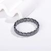 Jewelry Black Gallstones Bracelet Elastic Men Bangle Vintage Square Bead Wristband  Travel