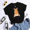 Talk To The Fluff Kawaii Corgi Print Female T Shirt Summer Comfortable Tshirt Street Hip Hop Tops Tee Breathable Cool Top