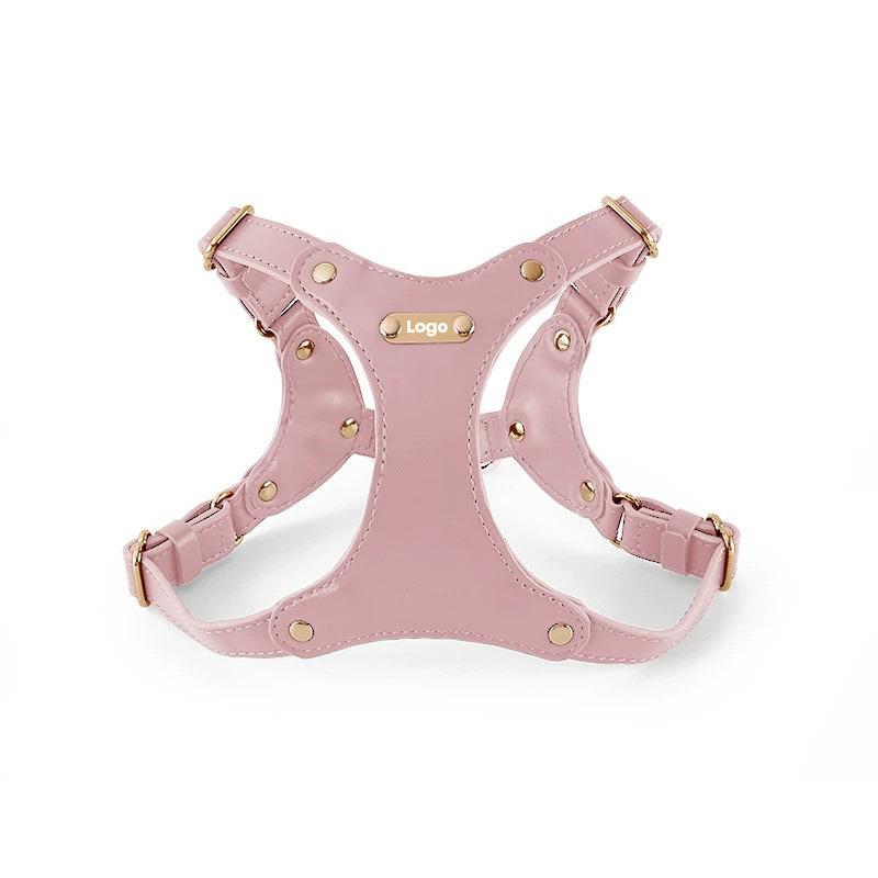 Loudik Soft Leather Dog Chest Strap Pet Leash Set Walking Leash Puppy Strap Small and Medium Dog Out Accessories Wholesale